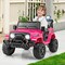 12V Kids Ride on Truck Car with Remote Control Threaded Wheels and 3 Speeds-White